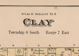 1880 Map of Clay Township Auglaize County Ohio