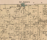 1880 Map of Clay Township Auglaize County Ohio