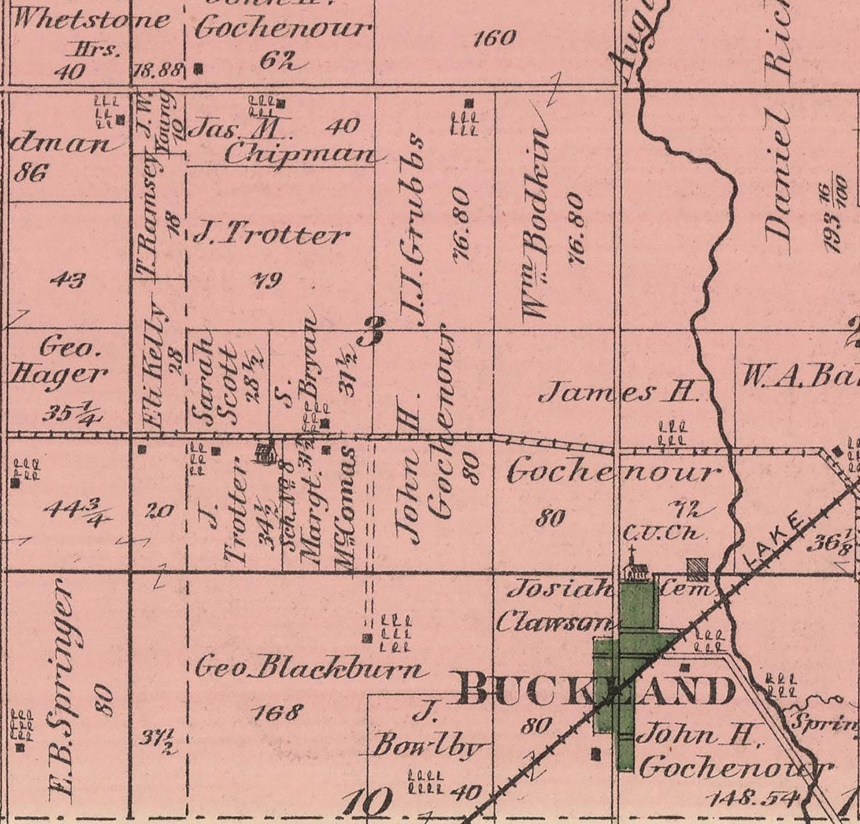 1880 Map of Logan Township Auglaize County Ohio