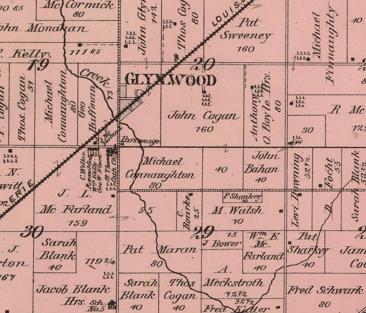 1880 Map of Moulton Township Auglaize County Ohio