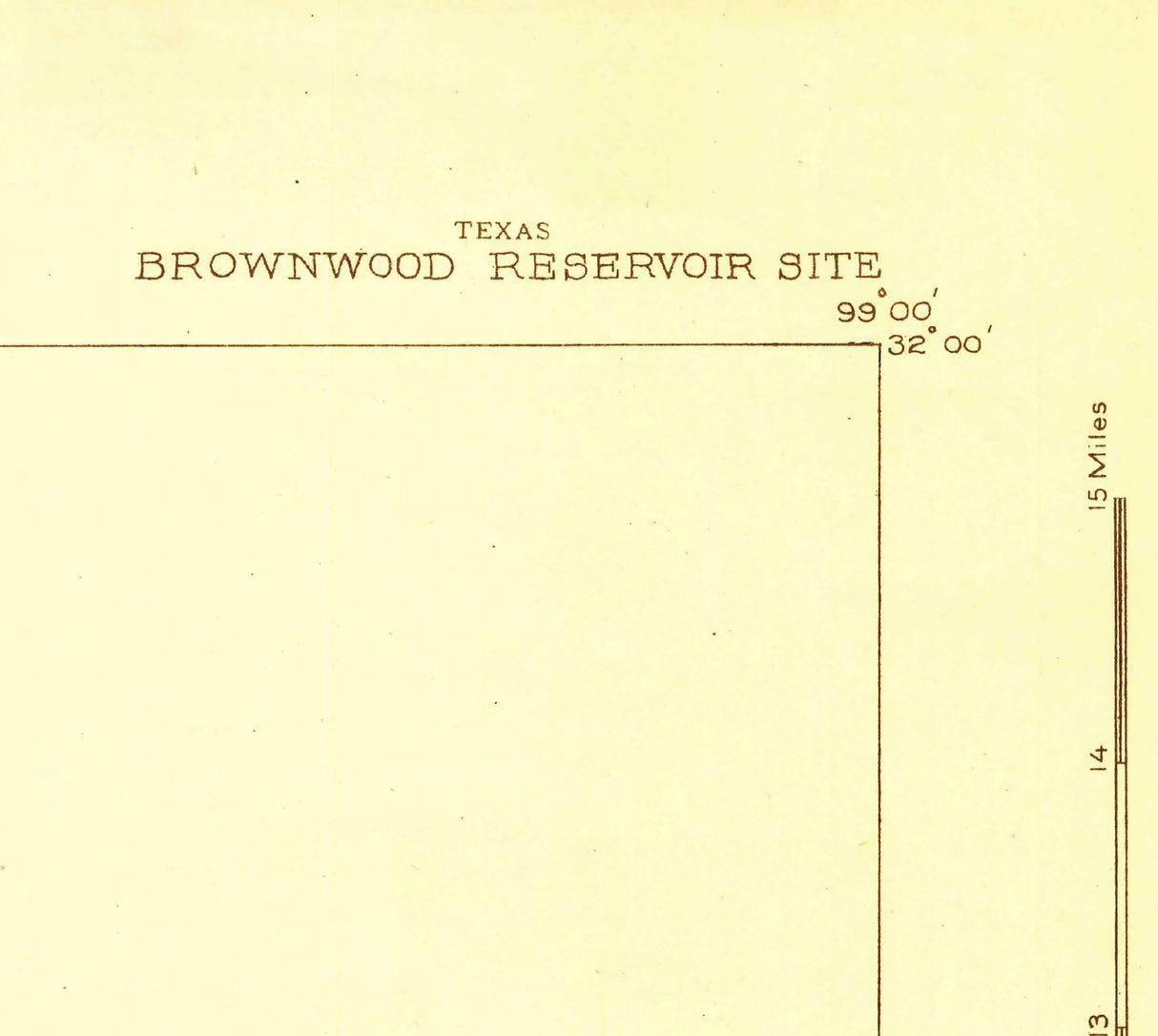 1924 Topo Map of Brownwood Reservoir Site Texas