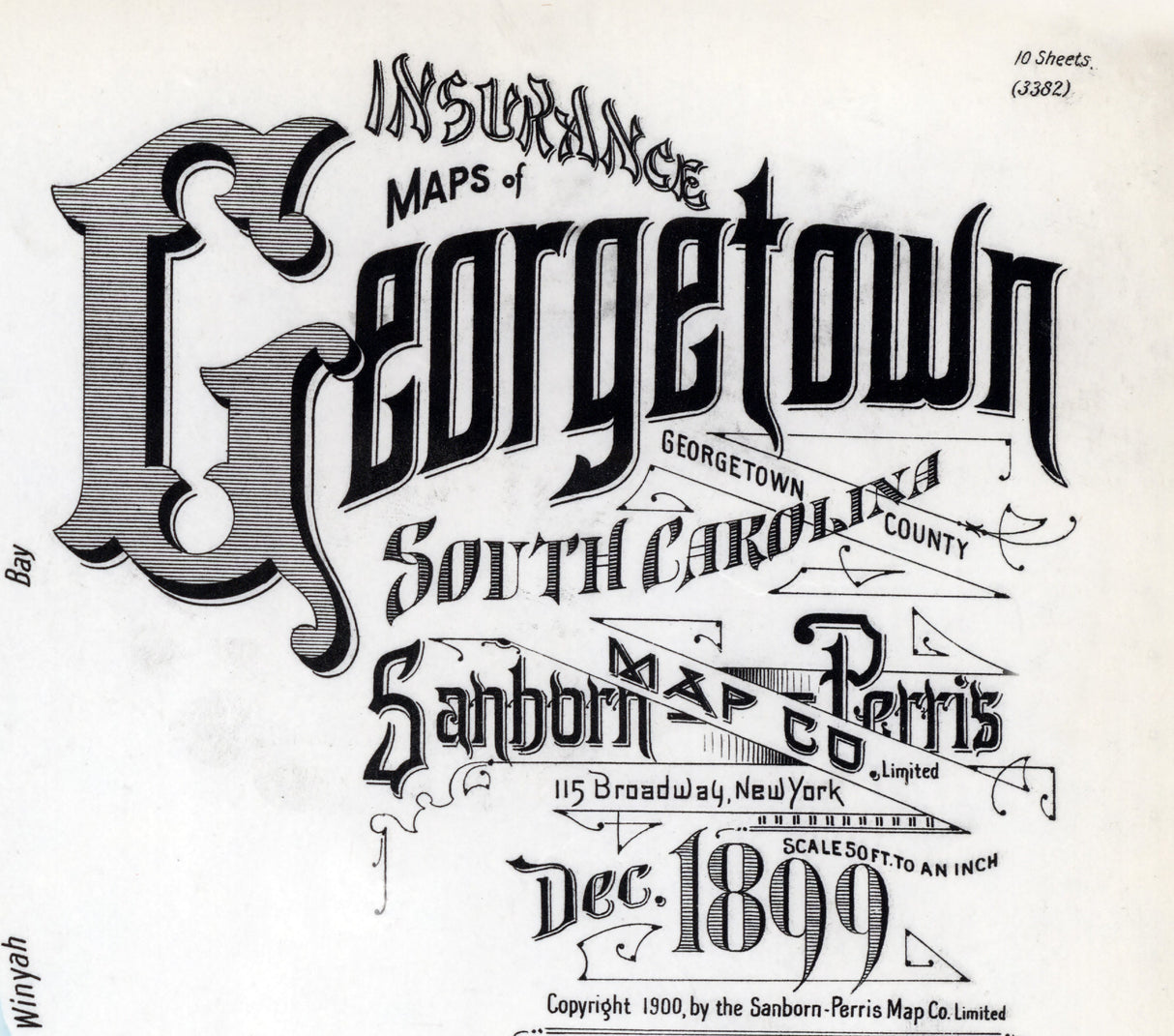 1899 Town Map of Georgetown South Carolina