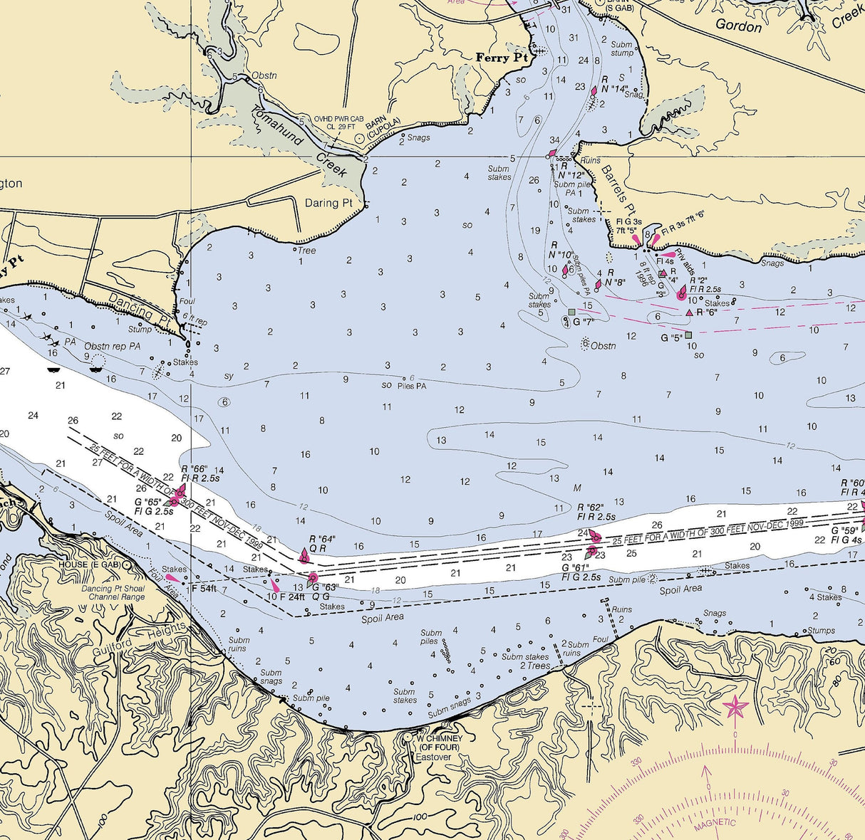 2001 Nautical Chart of James River Virginia Jamestown Island to Jordan Point