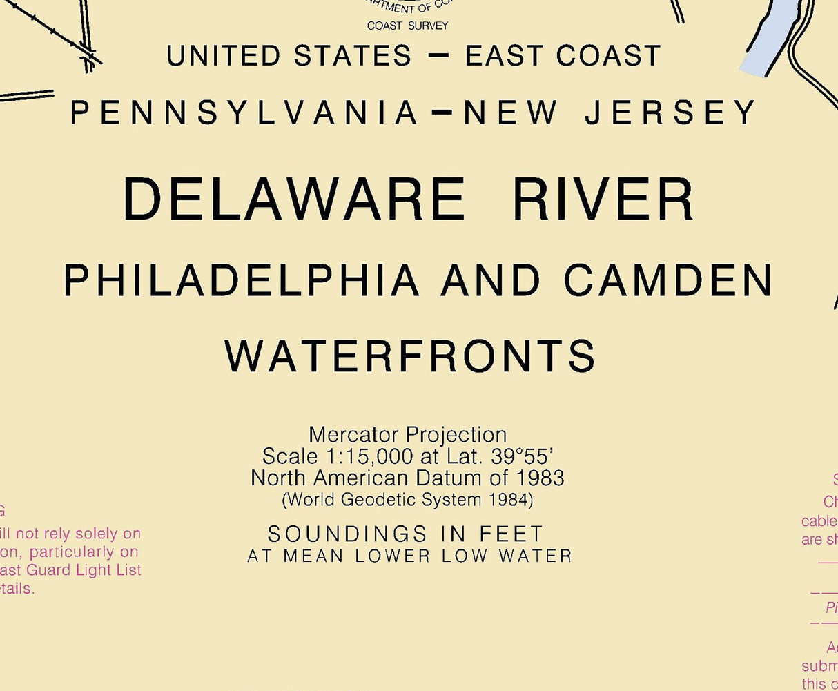 2001 Nautical Chart of Philadelphia and Camden Waterfronts