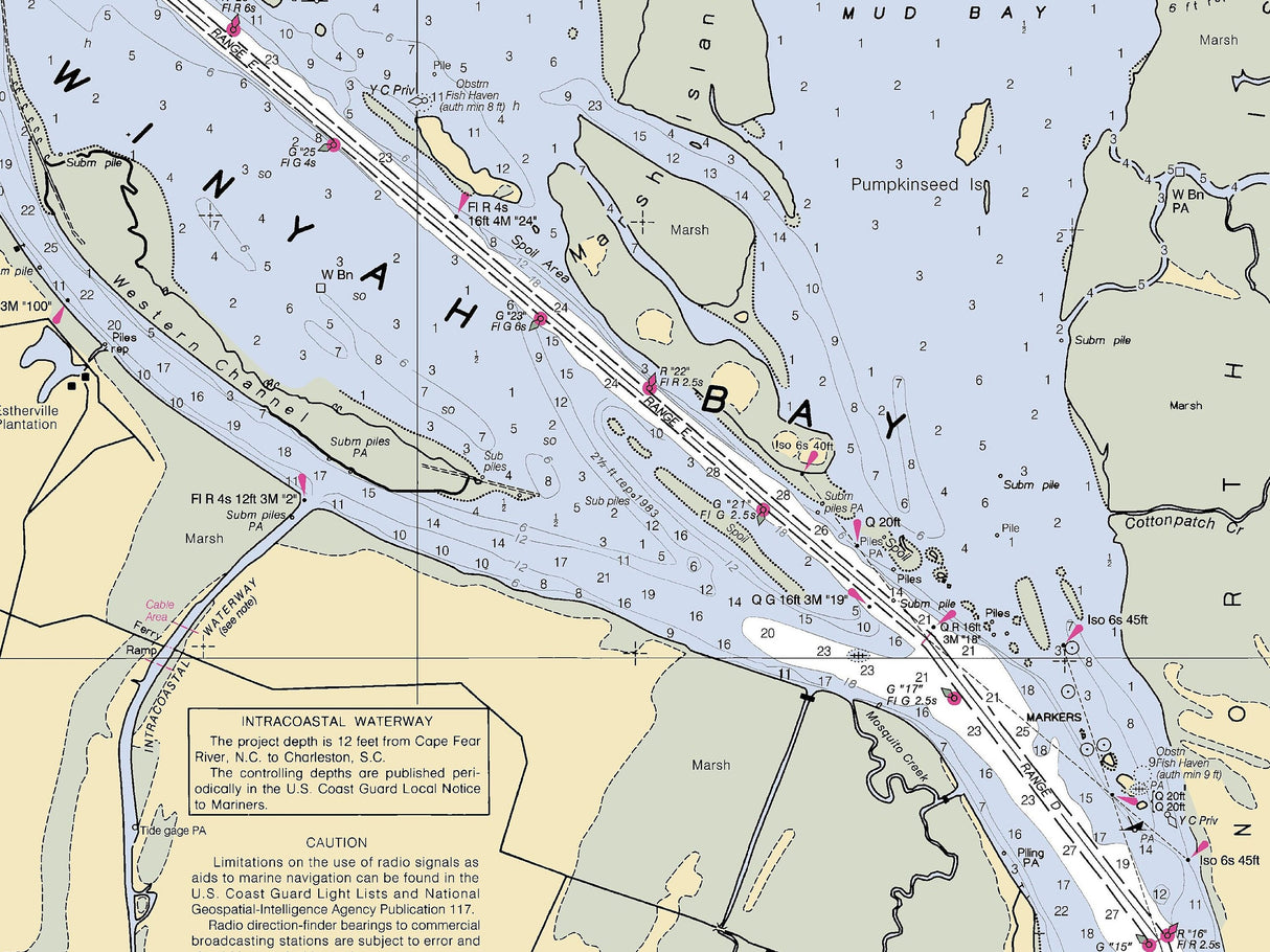 2006 Nautical Chart of Winyah Bay South Carolina Georgetown