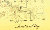 1889 Topo Map of Junction City Kansas