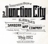 1912 Town Map of Junction City Kansas