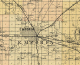 1901 Map of Lyon County Kansas