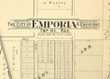 1901 Town Map of Emporia Kansas