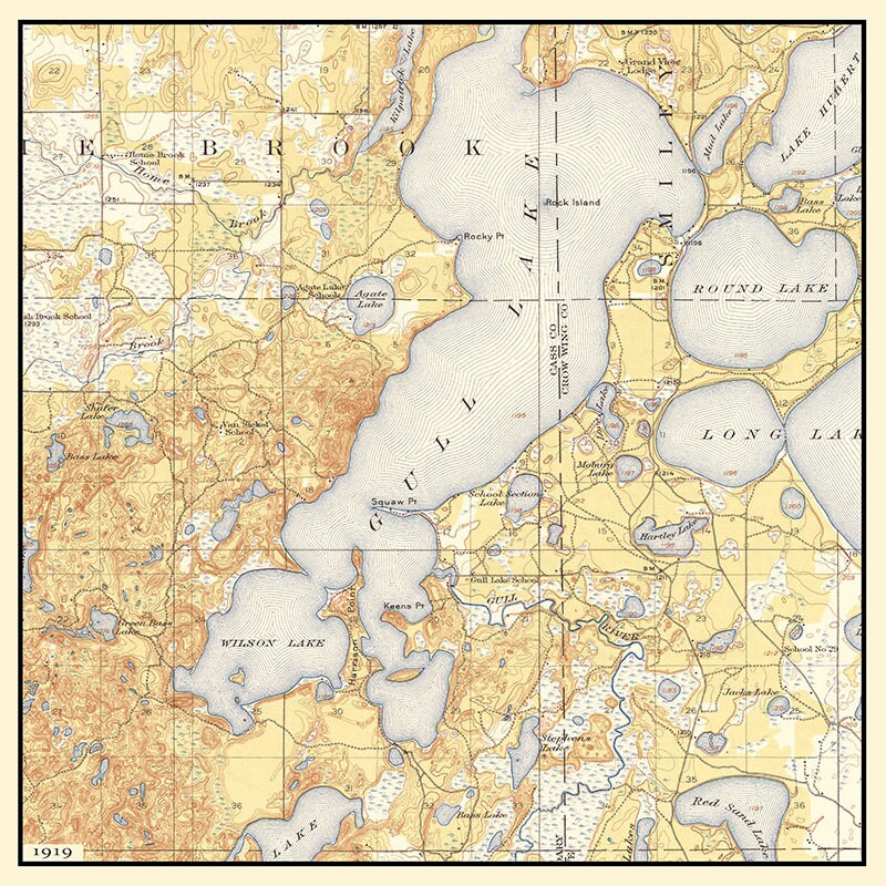 1919 Map of Gull Lake Minnesota