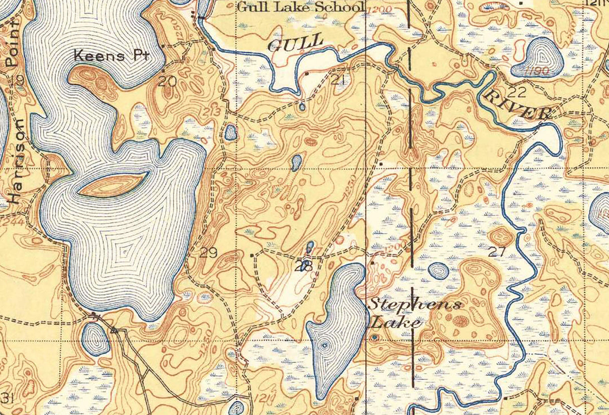 1919 Map of Gull Lake Minnesota