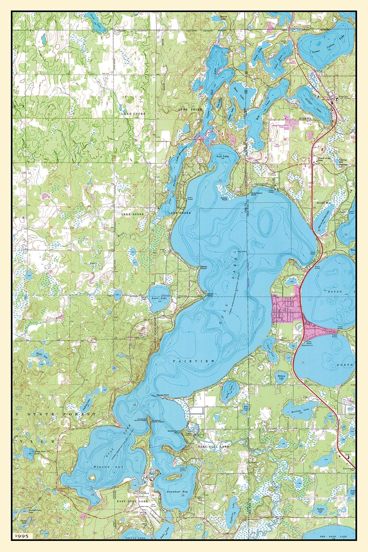 1995 Map of Gull Lake Minnesota