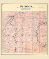 1889 Map of Matteson Township Waupaca County Wisconsin