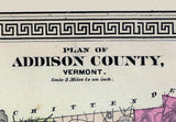 1876 Map of Addison County Vermont