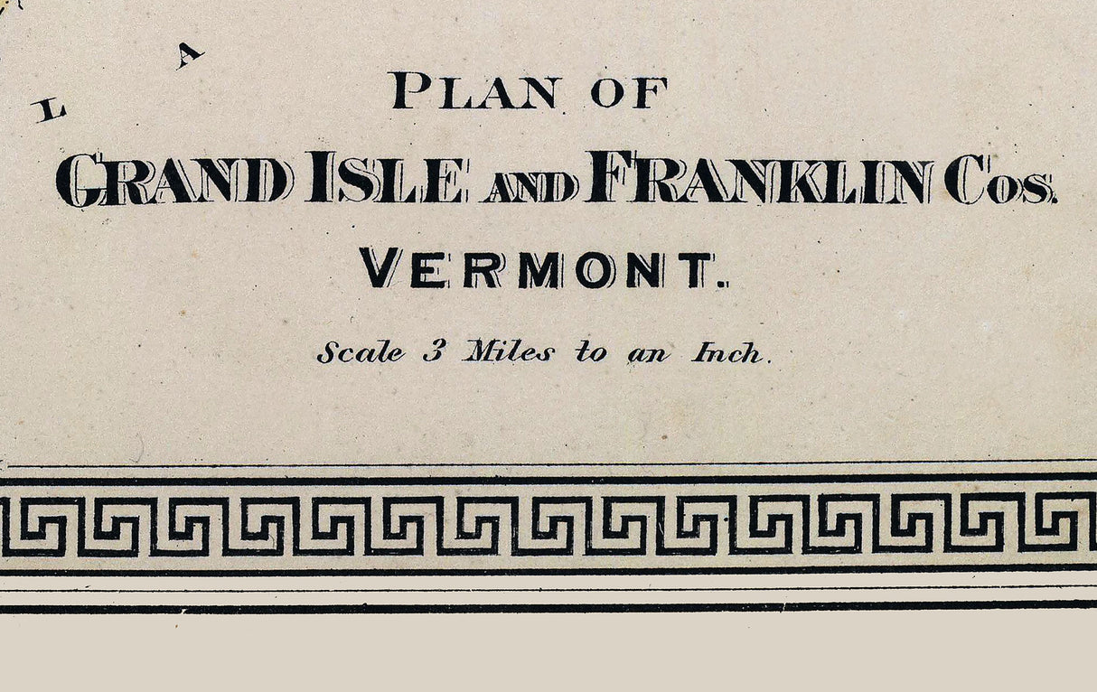 1876 Map of Grand Isle and Franklin County Vermont