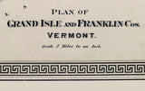 1876 Map of Grand Isle and Franklin County Vermont