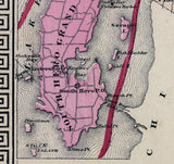 1876 Map of Grand Isle and Franklin County Vermont