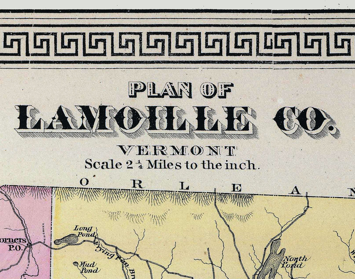 1876 Map of Lamoille County Vermont