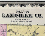 1876 Map of Lamoille County Vermont