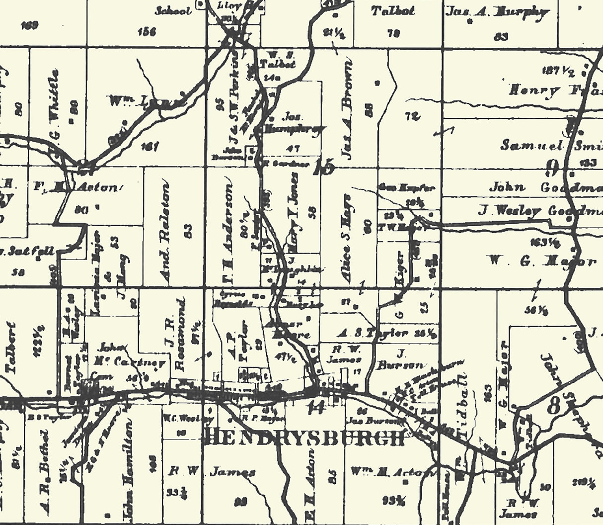 1888 Map of Kirkwood Township Belmont County Ohio