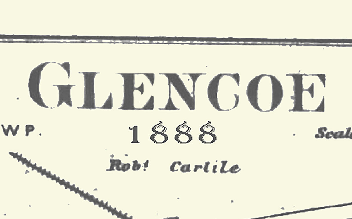 1888 Town Map of Glencoe Belmont County Ohio