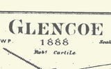 1888 Town Map of Glencoe Belmont County Ohio