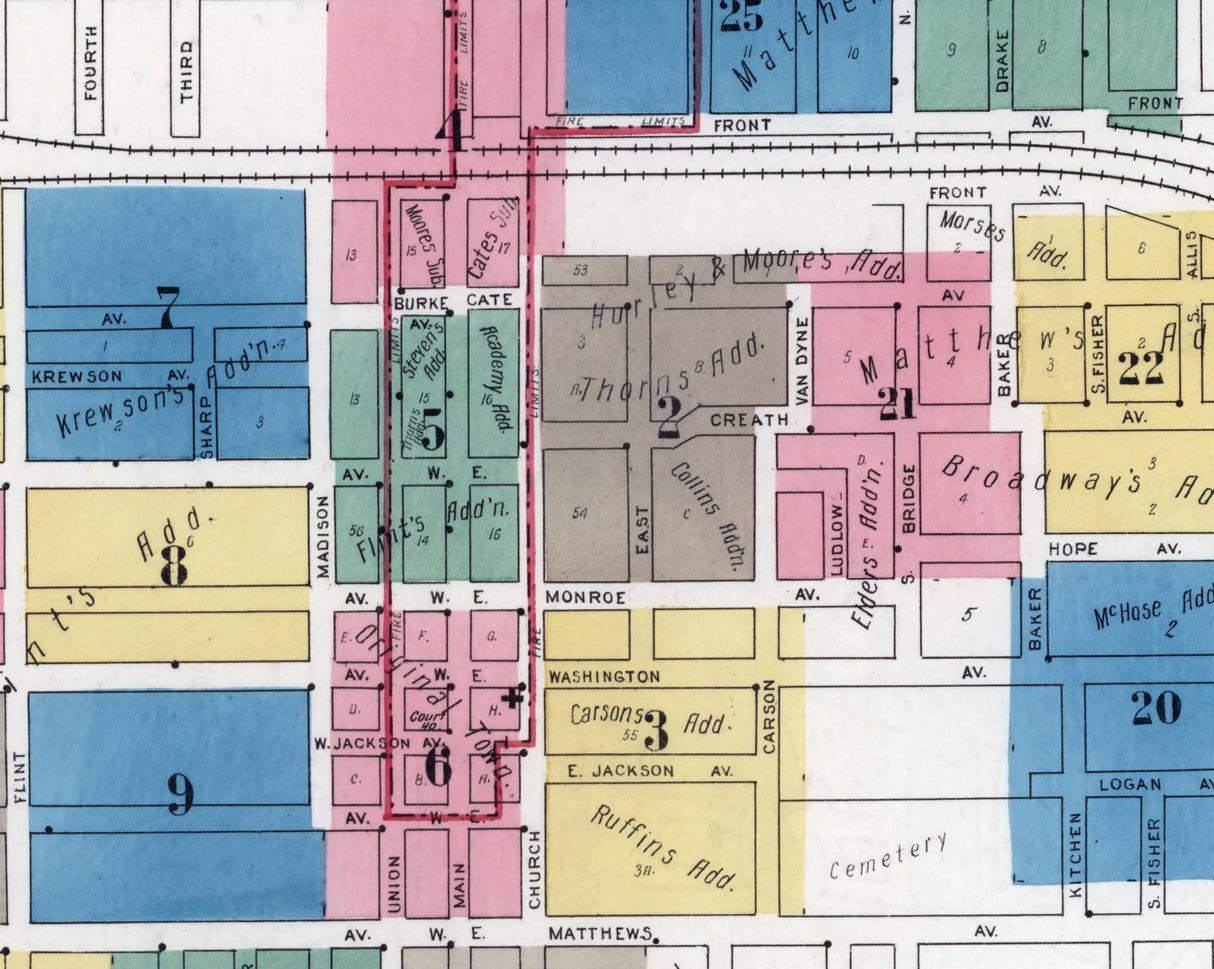 1913 Town Map of Jonesboro Arkansas