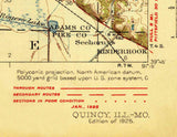 1925 Topo Map of Quincy Illinois Mississippi River