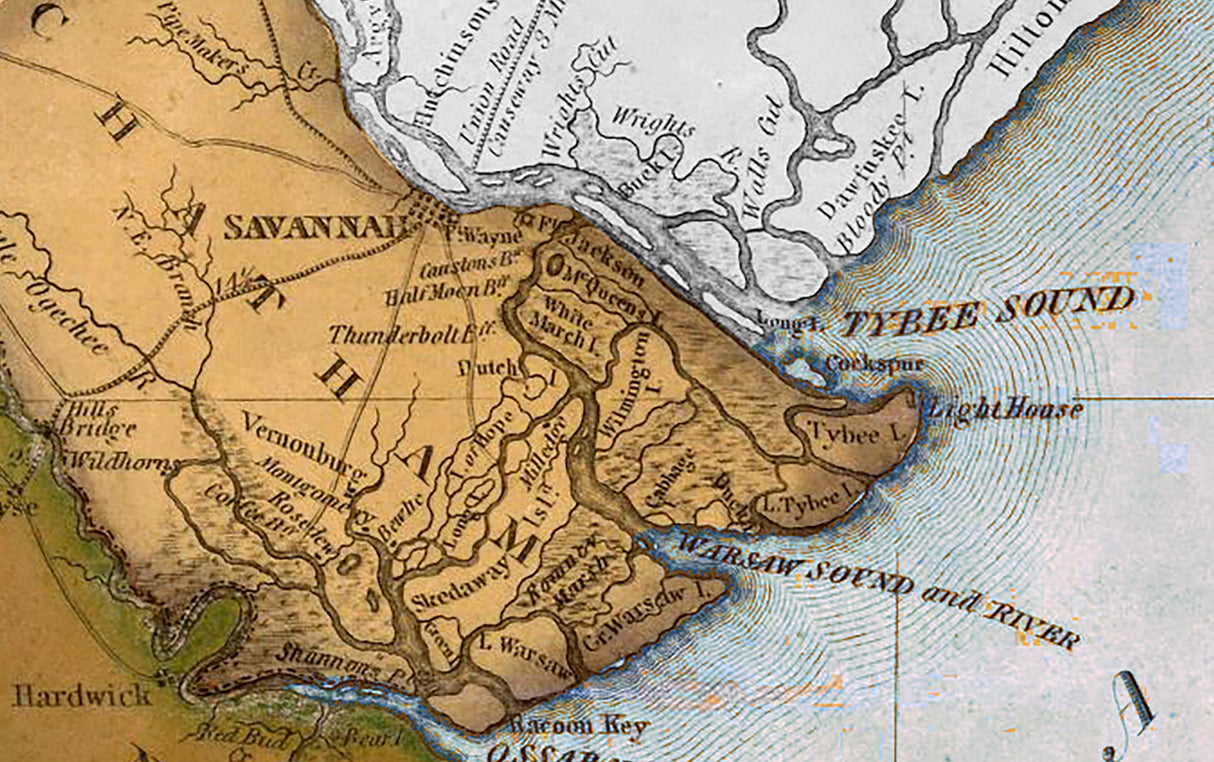 1818 Map of the Coast of Georgia