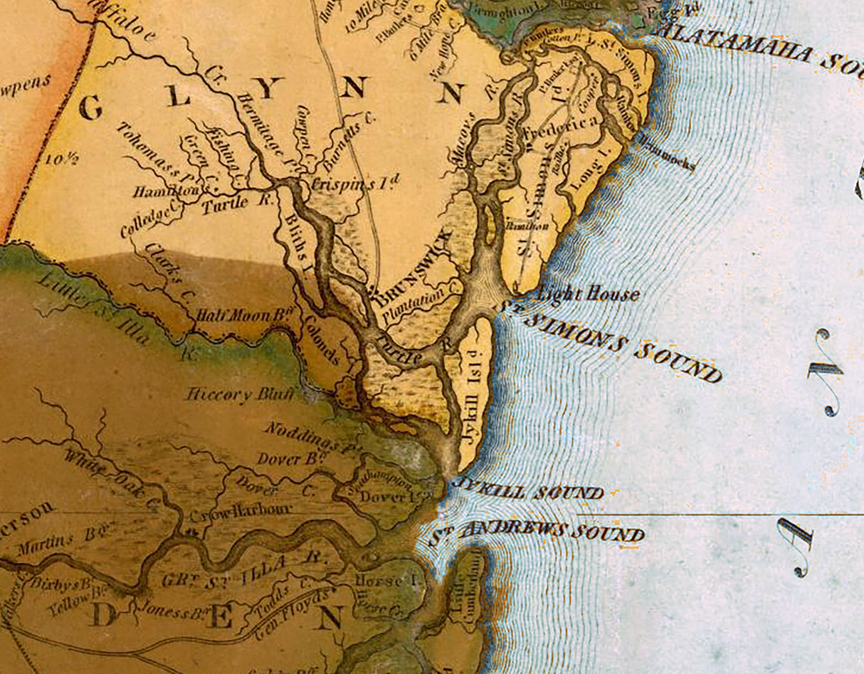 1818 Map of the Coast of Georgia