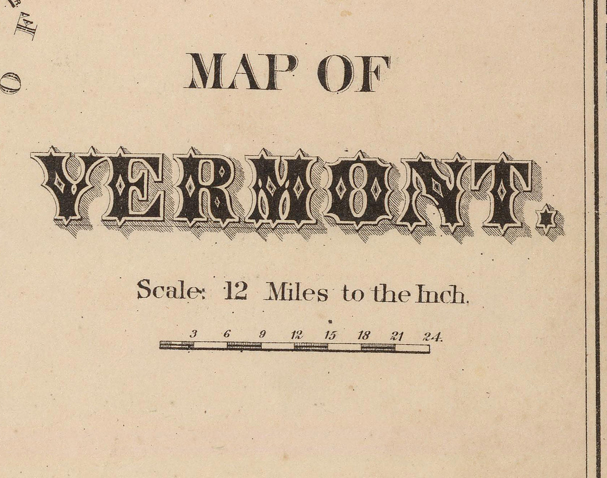 1876 Map of Vermont