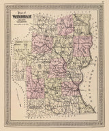 1876 Map of Windham County Vermont