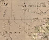 1848 Map of Wisconsin and Iowa