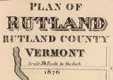 1876 Town Map of Rutland Vermont