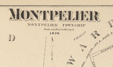 1876 Town Map of Montpelier Vermont