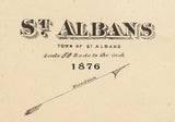 1876 Town Map of St Albans Vermont