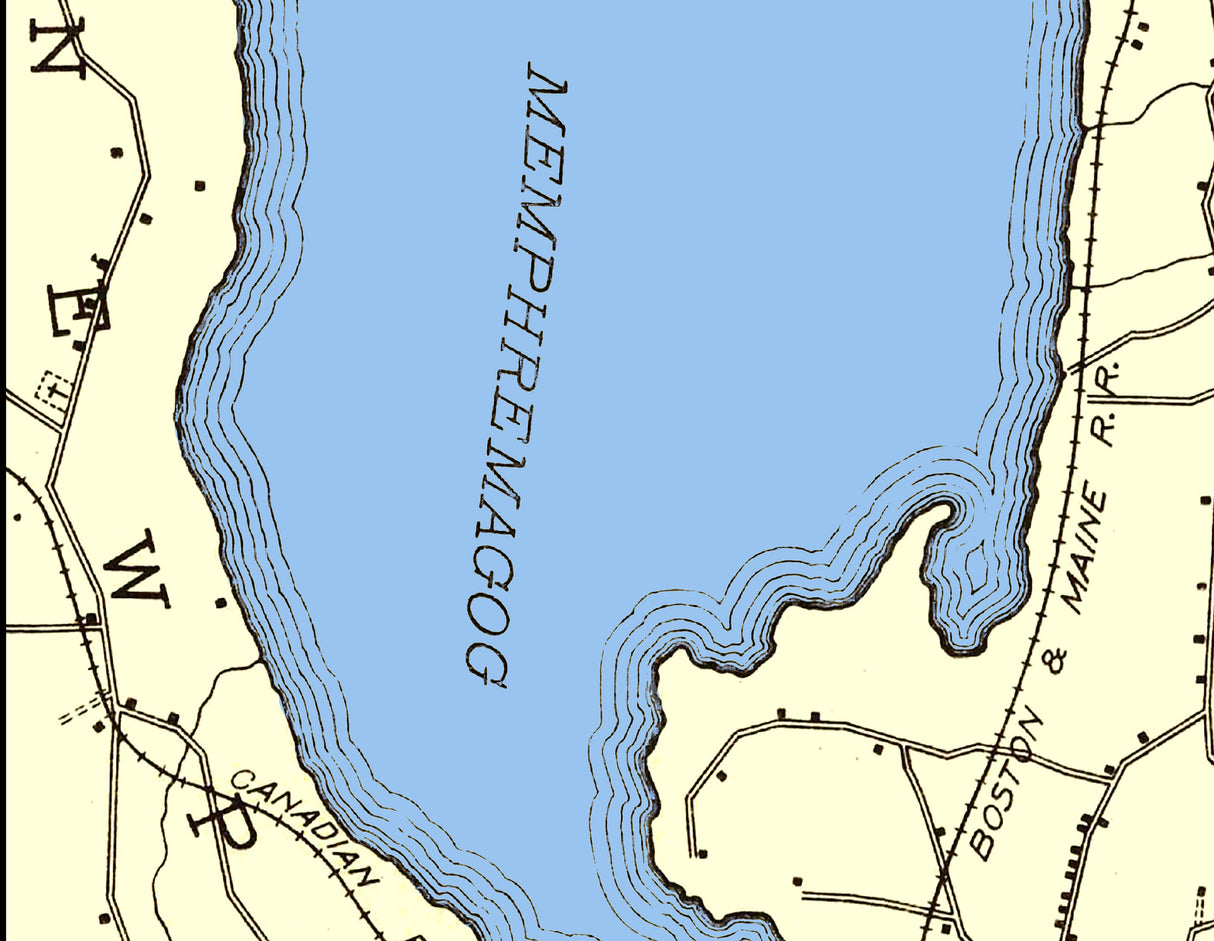 1919 Map of Newport Vermont Lake Memphremagog