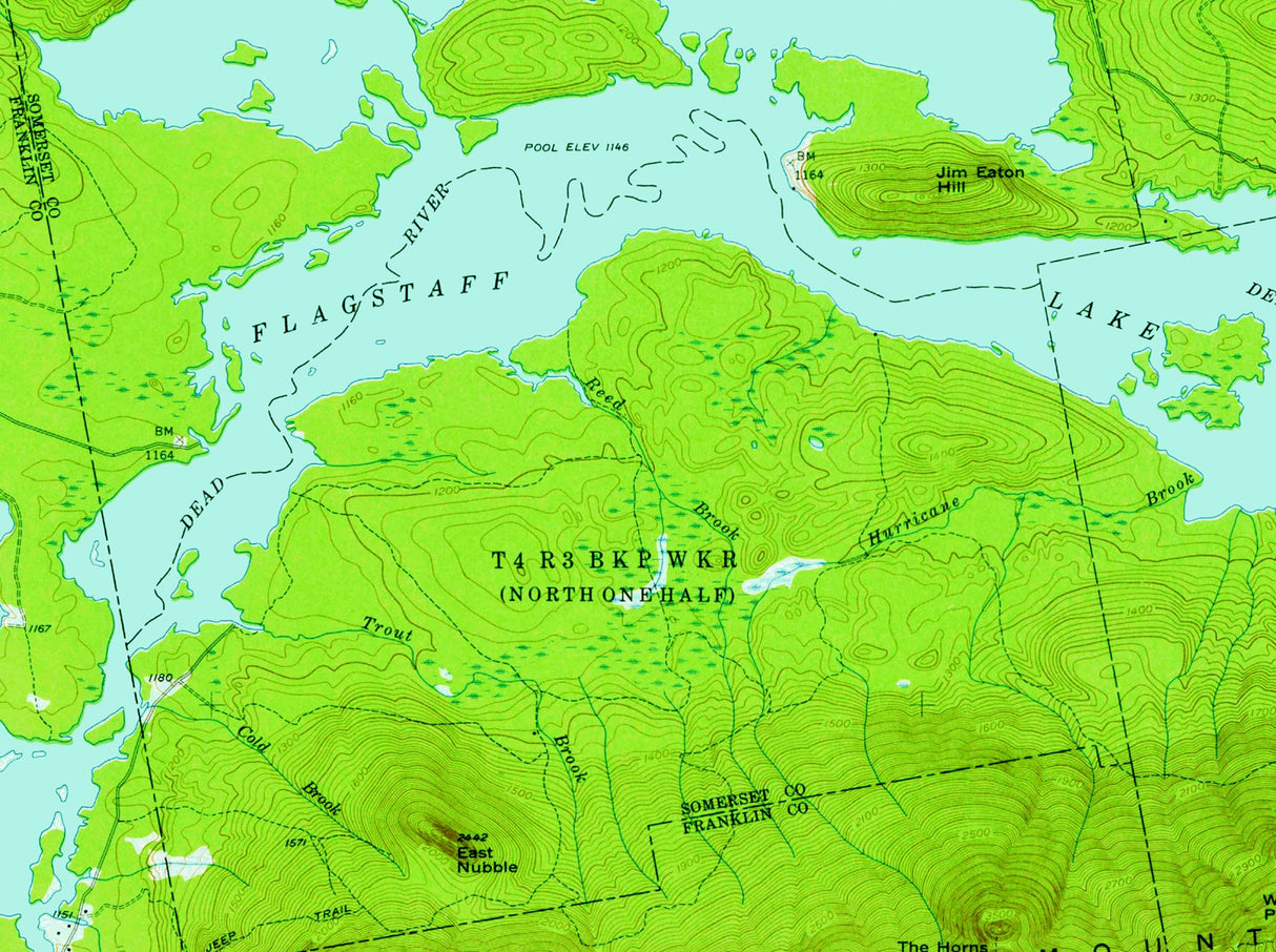 1962 Map of Flagstaff Lake Maine
