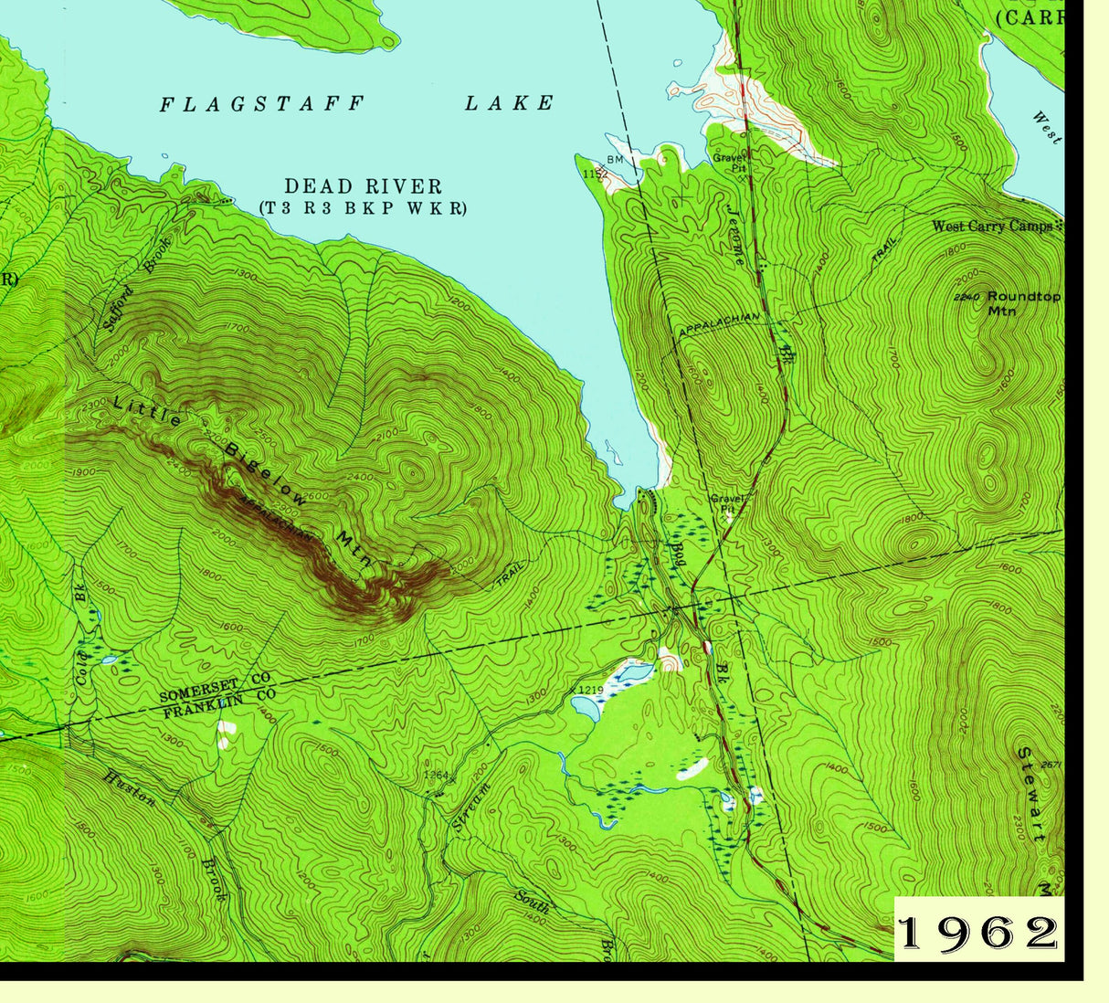 1962 Map of Flagstaff Lake Maine