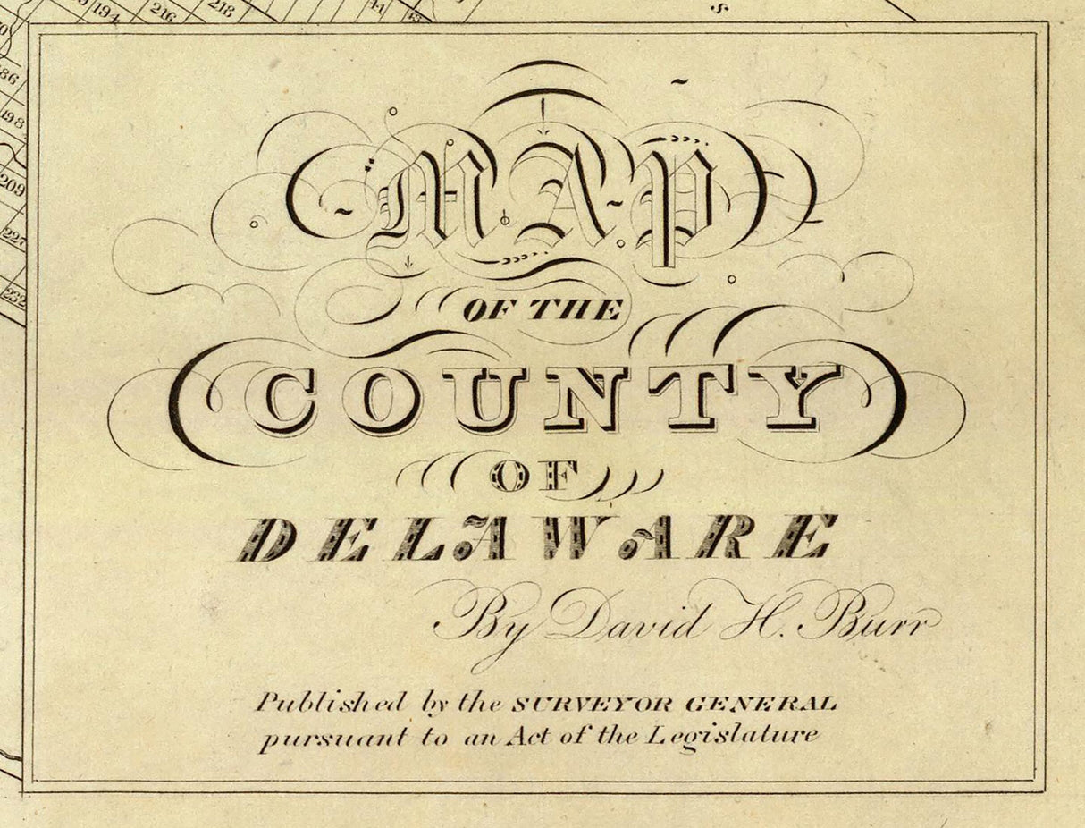 1829 Map of Delaware County New York