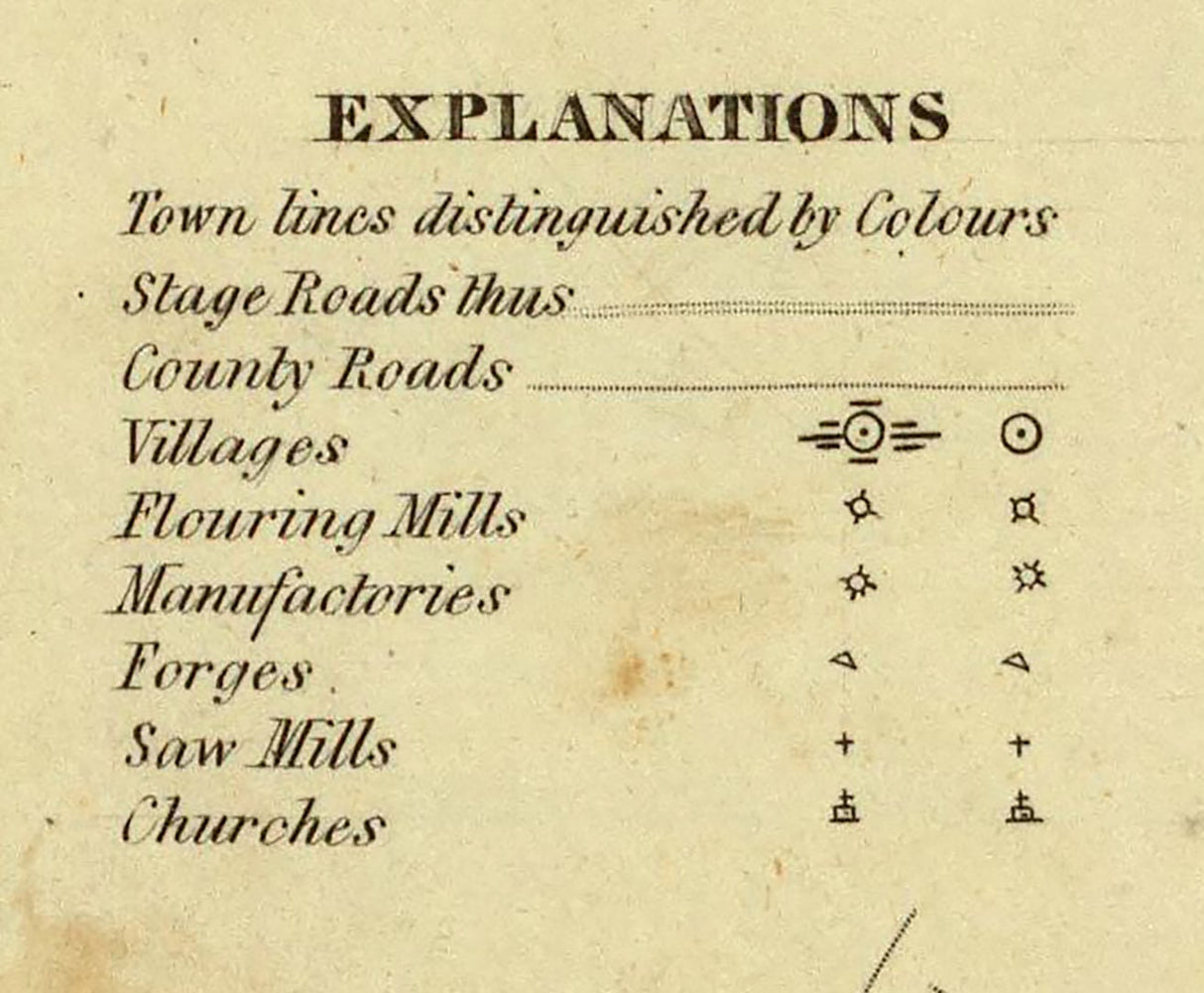 1829 Map of New York Queens Kings and Richmond County New York