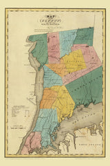1829 Map of Westchester County New York