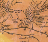 1854 Map of Bean Hill Connecticut