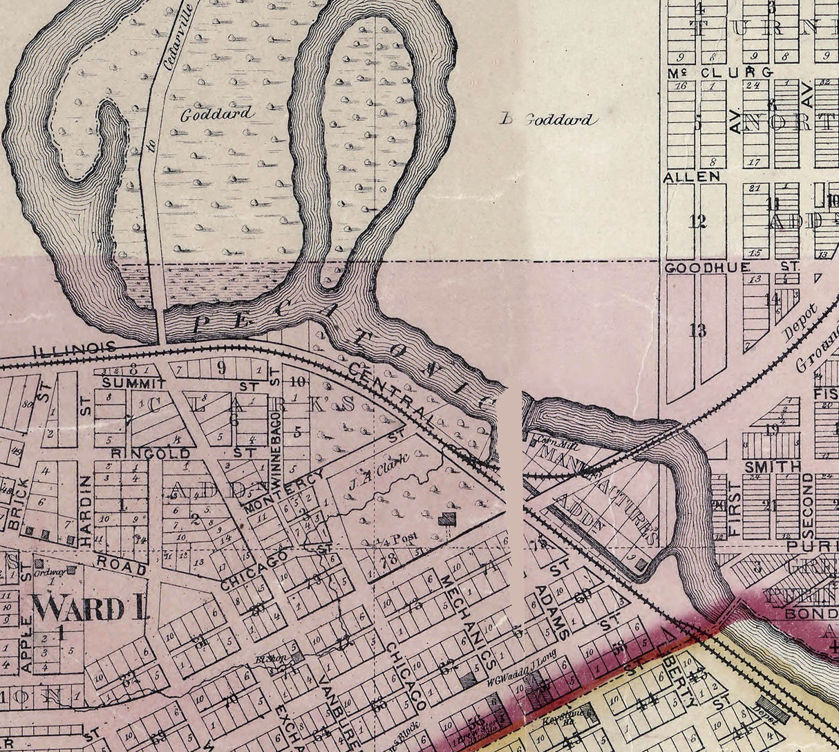 1859 Map City of Freeport Illinois
