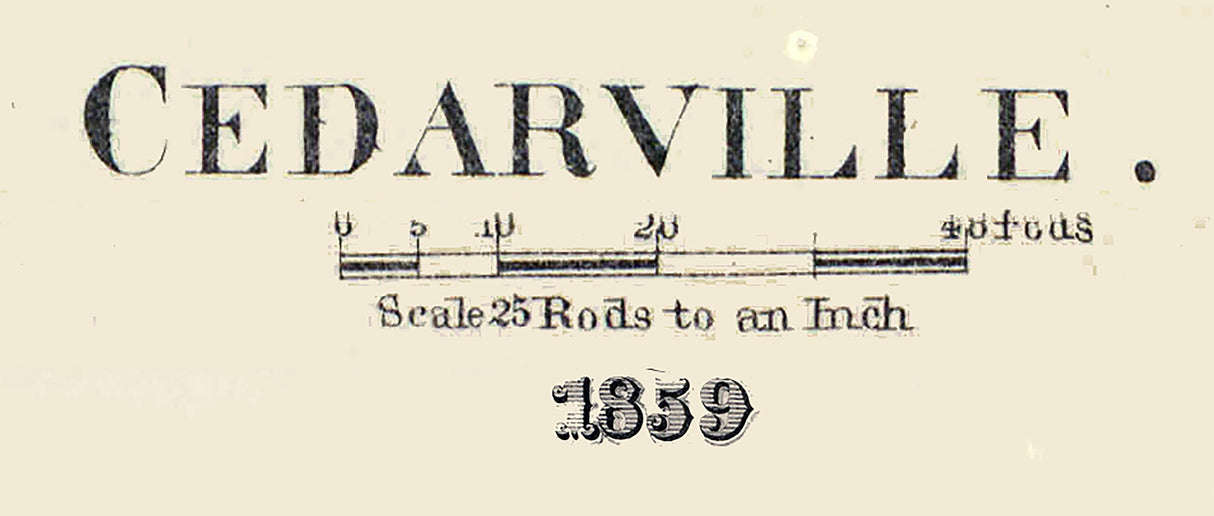 1859 Map of Cedarville Illinois
