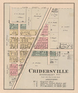 1880 Town Map of Cridersville Auglaize County Ohio