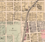1880 Town Map of New Bremen Auglaize County Ohio