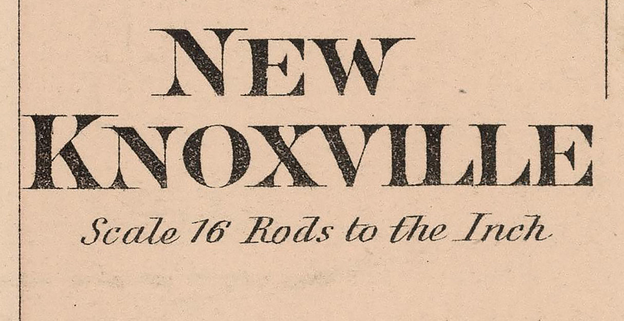 1880 Town Map of New Knoxville Auglaize County Ohio
