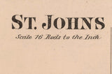 1880 Town Map of St Johns Auglaize County Ohio