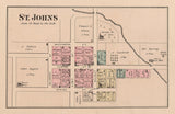 1880 Town Map of St Johns Auglaize County Ohio